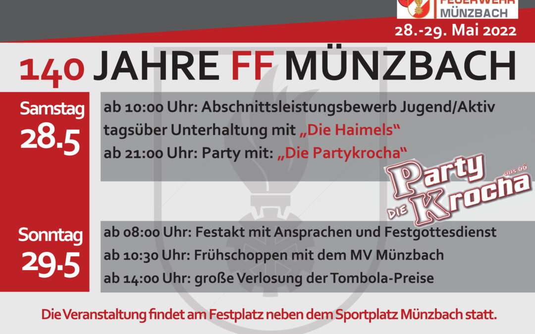 Gründungsfest 140 Jahre FF Münzbach